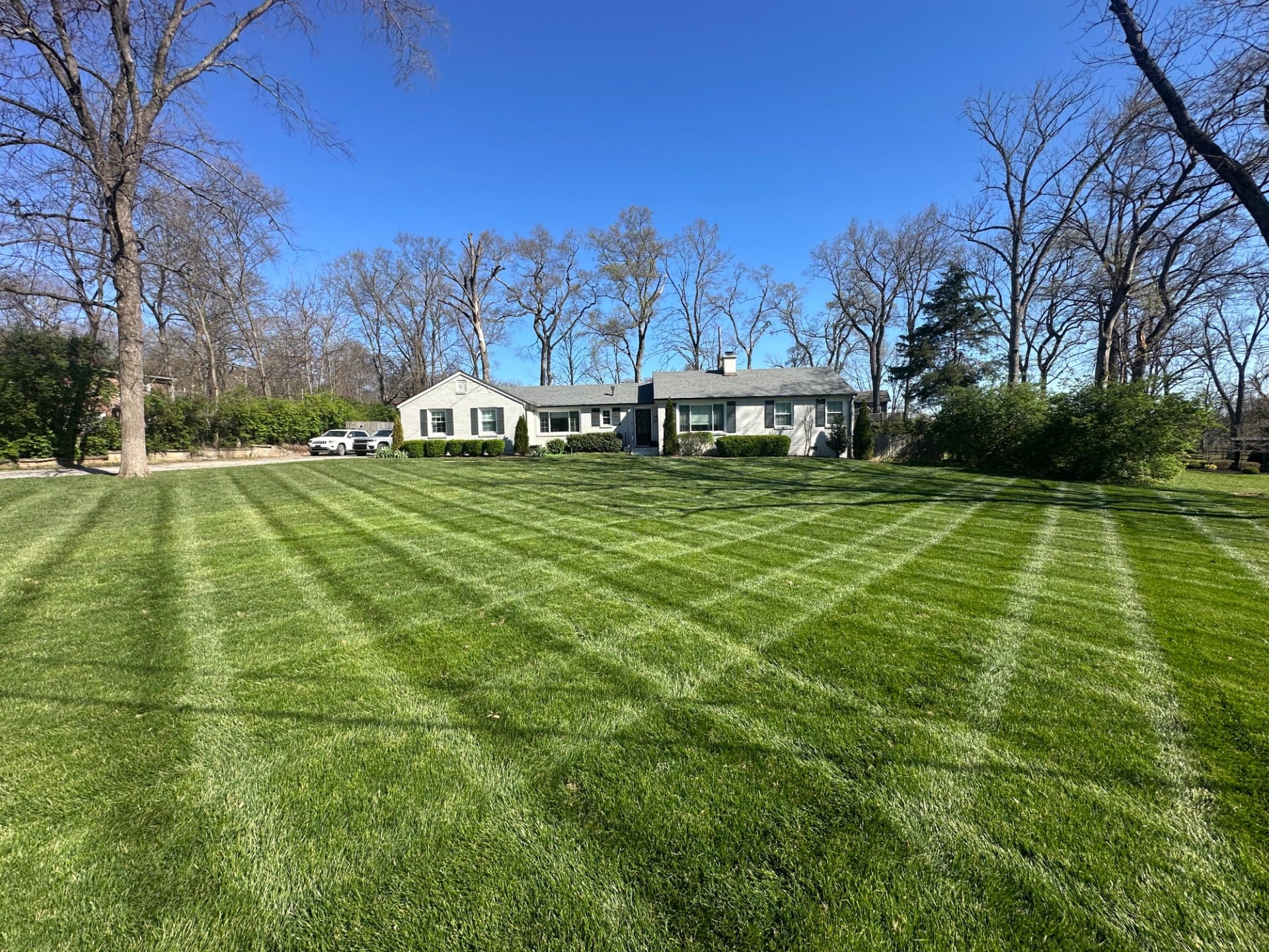 Freshly striped lawn in Murfreesboro